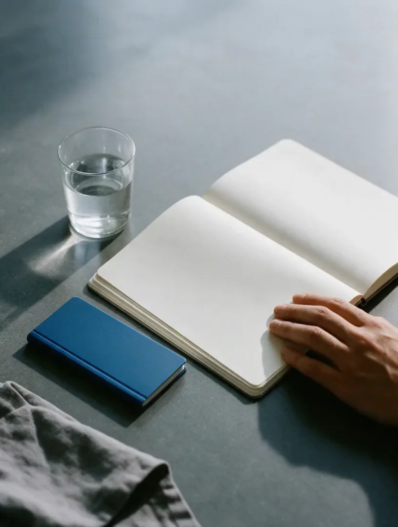 The texture and detail of a morning journal